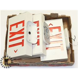 3 ILLUMINATED EXIT SIGNS