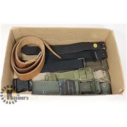 BOX OF MILITARY BELTS - HEAVY DUTY