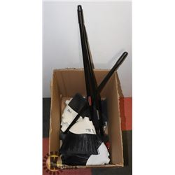 BOX WITH BROOMHEADS & HANDLES