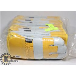 BUNDLE OF 12 LEATHER WORK GLOVES