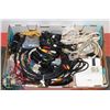 Image 1 : LARGE FLAT FULL OF MEDIA/POWER CORDS -