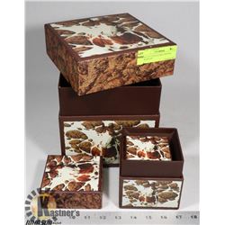 SET OF 3 COLLECTIBLE NESTING BOXES BY