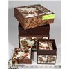 Image 1 : SET OF 3 COLLECTIBLE NESTING BOXES BY