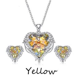 ANGEL WING HART NECKLACE AND EARRING SET