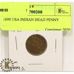 1890 USA INDIAN HEAD PENNY