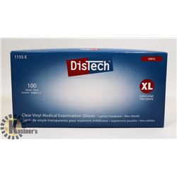 BOX OF DISTECH VINYL MEDICAL EXAMINATION GLOVES