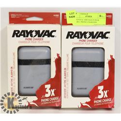 2 RAYOVAC 6000 MAH POWER BANKS / PHONE CHARGERS