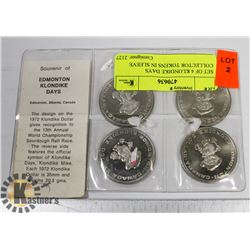 SET OF 4 KLONDIKE DAYS COLLECTOR TOKENS IN SLEEVE
