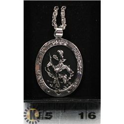 SAINT CHRISTOPHER PENDANT WITH 23" CHAIN