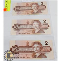 LOT OF 3 1986 $2 CANADIAN