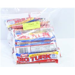BAG OF BIG TURK CHOCOLATE BARS.