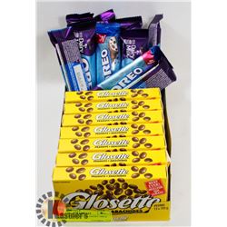 LOT OF GLOSETTES & DAIRY MILK OREO.