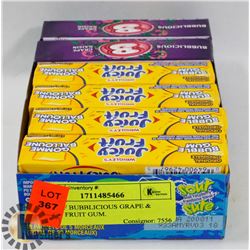 LOT OF BUBBLICIOUS GRAPE & JUICY FRUIT GUM.