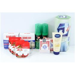 LOT OF ASSORTED ITEMS INCL BUG SPRAY, PACK OF