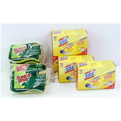 S.O.S. STEEL WOOL PADS & SCOTCH BRITE SPONGES.