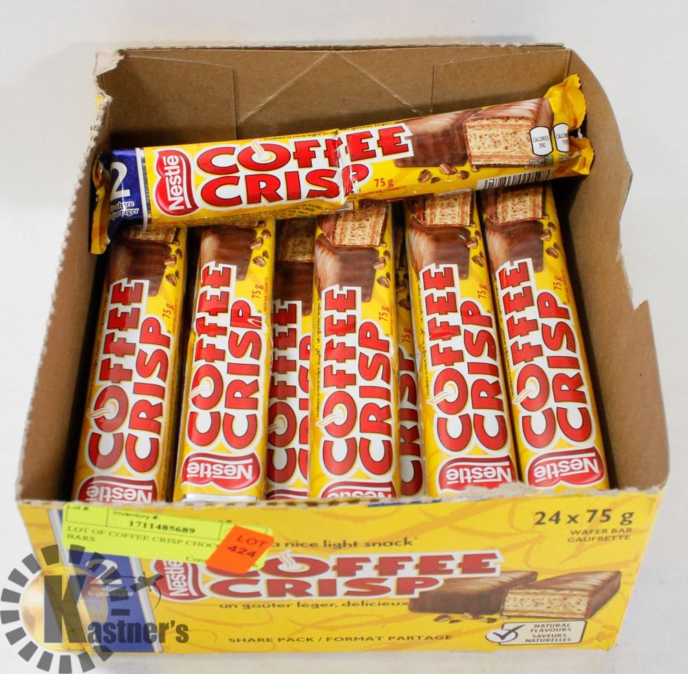 LOT OF COFFEE CRISP CHOCOLATE BARS