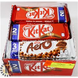 BOX OF KIT KAT & AERO CHOCOLATE.