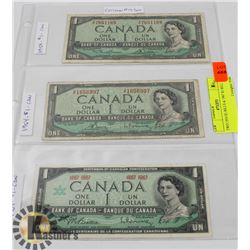 TWO 1954 $1 BILLS & 1967 $1 BILL