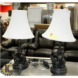 PAIR OF ELEPHANT THEMED TABLE LAMPS, 24" TALL