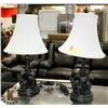 Image 1 : PAIR OF ELEPHANT THEMED TABLE LAMPS, 24" TALL
