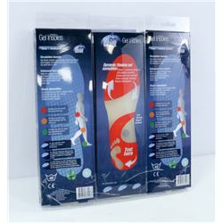 3 PAIRS OF NEW GEL GENIE INSOLES MEN'S SZ L 7-13