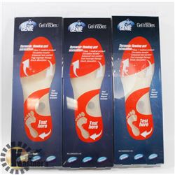 3 PAIRS OF NEW GEL GENIE INSOLES MEN'S SZ L 7-13