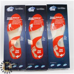 3 PAIRS OF NEW GEL GENIE INSOLES MEN'S SZ L 7-13