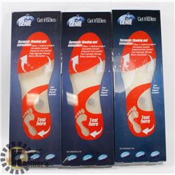 3 PAIRS OF NEW GEL GENIE INSOLES MEN'S SZ L 7-13