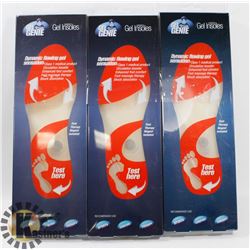 3 PAIRS OF NEW GEL GENIE INSOLES MEN'S SZ L 7-13