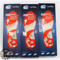 3 PAIRS OF NEW GEL GENIE INSOLES MEN'S SZ L 7-13