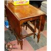 Image 1 : ANTIQUE DOUBLE DROP LEAF TABLE, 56 X 36 X 30
