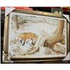 Image 1 : LARGE ORNATE FRAMED FOX PAINTING, 39 X 29