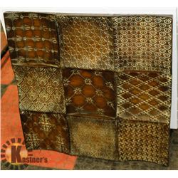 METAL FRAMED WALL HANGING, 24 X 24