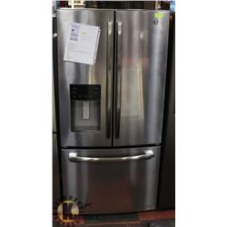 GE PROFILE STAINLESS STEEL ARMOIRE FRIDGE.