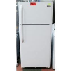 WHITE FRIGIDAIRE FRIDGE WITH TOP FREEZER,