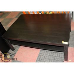 ESPRESSO WOOD COFFEE TABLE WITH SHELF -