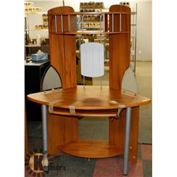 WOOD CORNER COMPUTER DESK