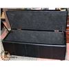 Image 1 : PADDED BLACK LEATHER FOOTED STORAGE