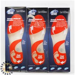 3 PAIRS OF NEW GEL GENIE INSOLES WOMENS SZ 5-8.5