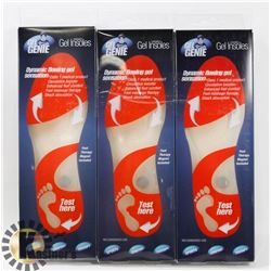 3 PAIRS OF NEW GEL GENIE INSOLES WOMENS SZ 5-8.5