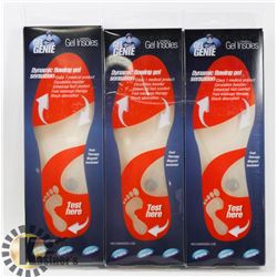 3 PAIRS OF NEW GEL GENIE INSOLES WOMENS SZ 5-8.5