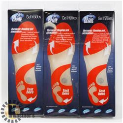 3 PAIRS OF NEW GEL GENIE INSOLES WOMENS SZ 5-8.5