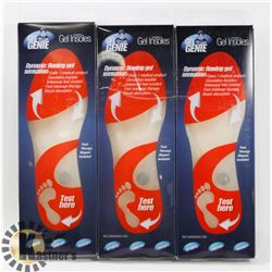 3 PAIRS OF NEW GEL GENIE INSOLES WOMENS SZ 5-8.5