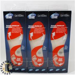 3 PAIRS OF NEW GEL GENIE INSOLES MEN'S SZ MEDIUM