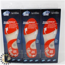 3 PAIRS OF NEW GEL GENIE INSOLES MEN'S SZ MEDIUM