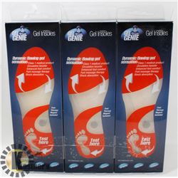3 PAIRS OF NEW GEL GENIE INSOLES MEN'S SZ MEDIUM