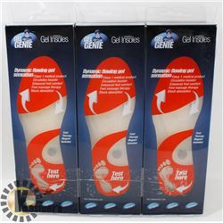 3 PAIRS OF NEW GEL GENIE INSOLES MEN'S SZ MEDIUM