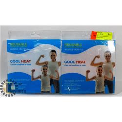 PAIR OF REUSABLE COOLHEAT MUSCLE HEAT PADS