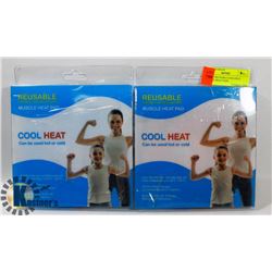 PAIR OF REUSABLE COOLHEAT MUSCLE HEAT PADS