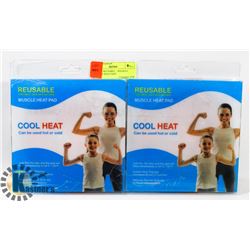 PAIR OF REUSABLE COOLHEAT MUSCLE HEAT PADS